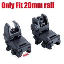Tactical Folding Back Up Iron Sight Flip Up Sights Front  Rear Picatinny Rail