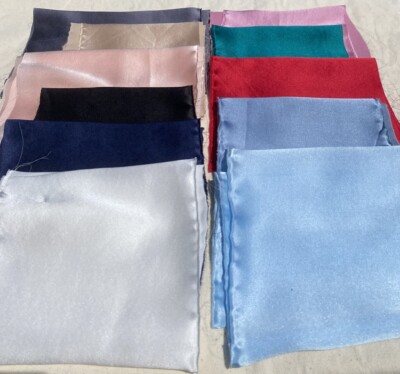 100% Satin Silk Remnant/Scrap/Ribbon 6x34.6'', 8x34.6'', 10x34.6'' for Craft
