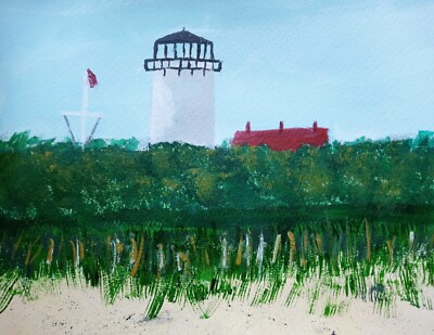 Impressionism 11x14 Chatham Cape Cod  lighthouse original Art Painting