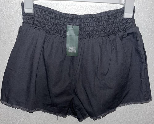 Wild Fable Shorts Elastic Stretch Waist Fringe Hem Pockets Women's M Gray - 第 2/6 張圖片