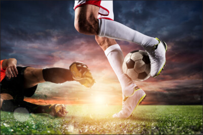 VINYL Fototapete XXL TAPETE Fußballspieler während des Spieles 1107
