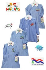 Apron School Baby Kindergarten Upwards Check Baby Blue Embroidered Mariano