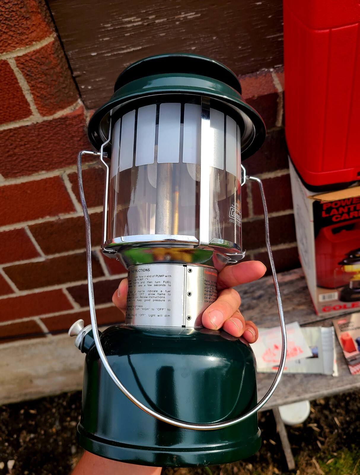 Vintage Coleman Powerhouse Dual Fuel 2Mantle Lantern w Carry Case 290