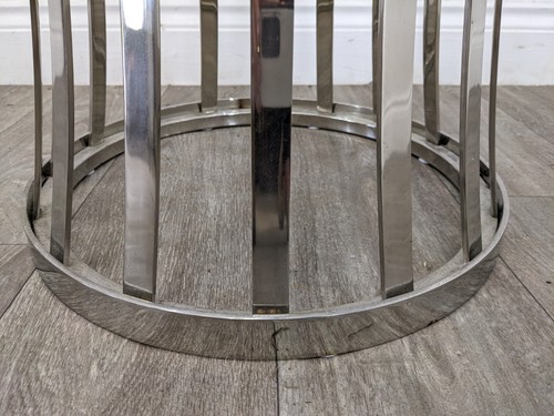 COFFEE TABLE Circular Glass Top Mirrored Chrome Side Lamp Table FREE DELIVERY - Picture 17 of 18
