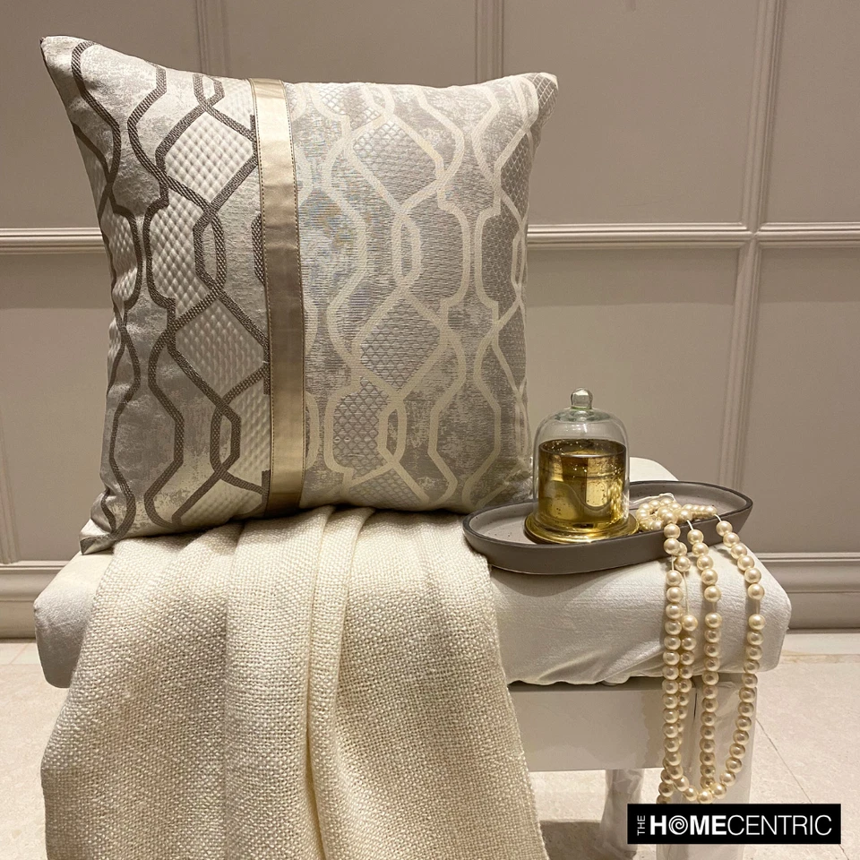 Funda Cojín Sofá Decorativa Dorado 16"x16", Decoración Hogar Seda - Multitud Lujo Foto 4 de 4