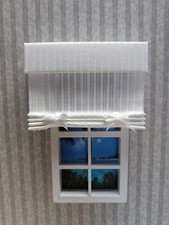Dollhouse Miniature White Roman Shades 1:12