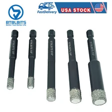 5X Dry Diamond Tipped Drill Bits Hole Saw Kit Set Granite Marble Porcelain Tile