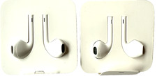 TWO BRAND NEW APPLE iPHONE WIRED EARBUDS WITH LIGHTNING CABLE CONNECTIVITY OEM