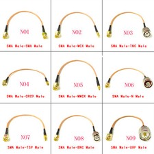 SMA Male Plug to SMA N TNC BNC UHF MCX MMCX TS9 CRC9 Pigtail Cable RG316 Adapter