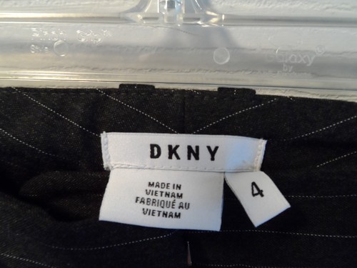 Womens DKNY Size 4 Dark Heather Gray Pin Striped Dress Pants - B3640005W - Picture 11 of 12