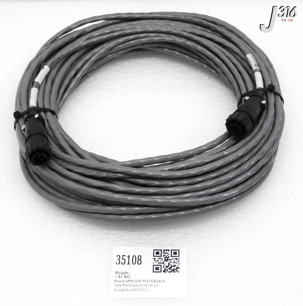 ハウス 35108 APPLIED MATERIALS CABLE ASSY, DPS THROT VLV, 75' MTR NEW