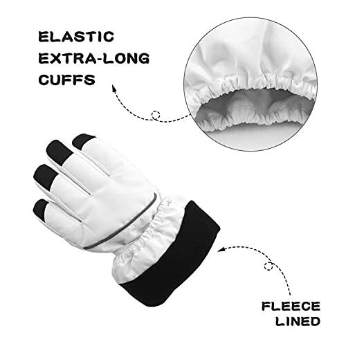 Kinder Winter Handschuh Jungen Mädchen Schnee Ski Wasserdicht Handschuhe für Teens Fleece Lini... - Bild 6 von 7