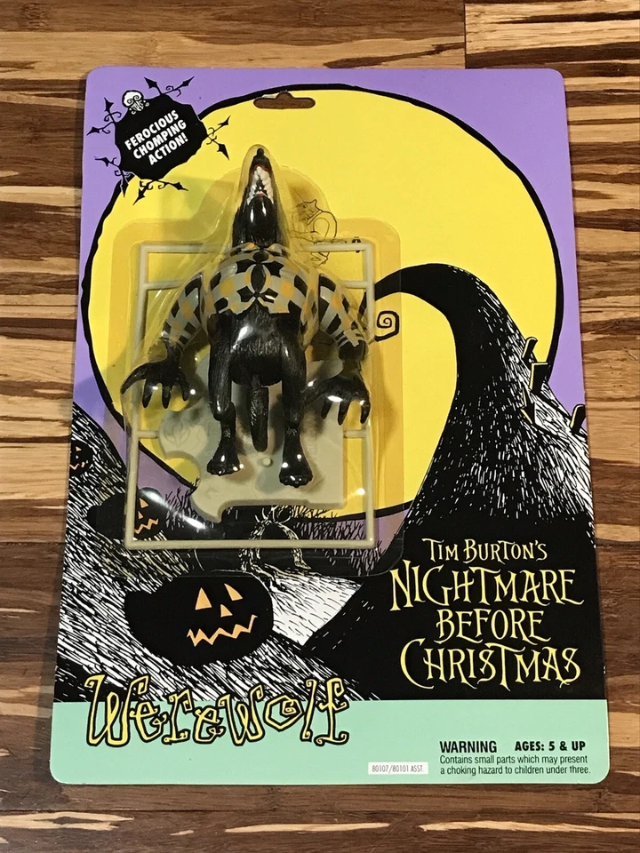 Tim Burton’s Nightmare Before Christmas 1993 figura de juguete de hombre lobo nueva en caja primera edición Foto 2 de 4