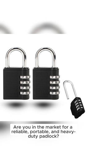 4 Digit Combination Padlock Heavy Duty Outdoor Lock Gym Travel Luggage Locker - Video 1 of 1
