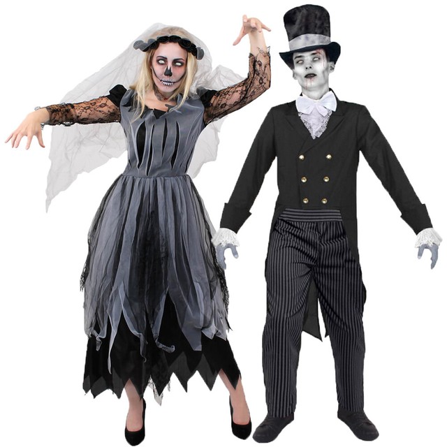 PAREJAS FANTASMA NOVIA Y NOVIO DISFRACES HALLOWEEN DISFRAZ SUYO ZOMBIE