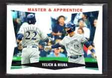 CHRISTIAN YELICH - KESTON HIURA BREWERS 2020 TOPPS ARCHIVES 1960 COMBO CARD 60CC
