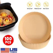 100PCS Air Fryer Disposable Paper Tray Non-stick Parchment Oil-proof Liners 8"