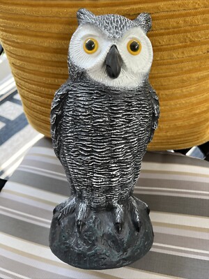 Large 10  Owl Decoy Protect Garden Yard  Repellent Bird Scarecrow Outdoor