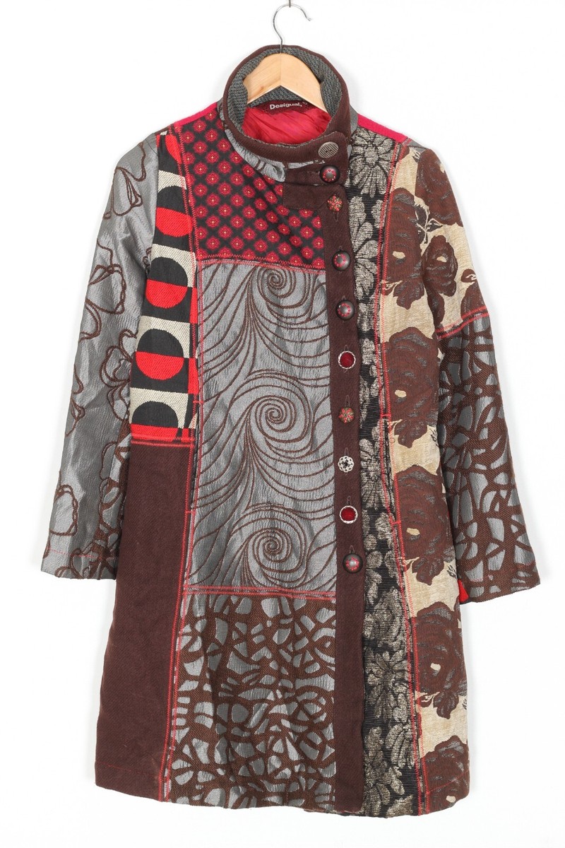 DESIGUAL 96E2913 Geisha Abrigo Chaqueta Mujer Talla 40 Mezcla de Lana MJ5255