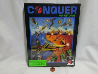 NEW (Read) Conquer for Windows PC Big Box Game SEALED Elpin Systems 3.5'' & 5.25''
