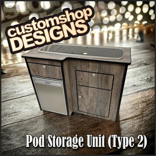 Campervan Pod / Kitchen Flat Pack Storage Unit (Type 2)