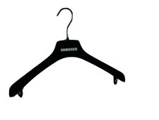 VERSACE Black Velvet Blazer Sweater Dress Hangers with Silver Hardware 15" x 7"