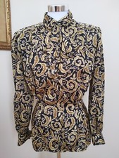 1980's VINTAGE 80's Bethany Floral Multicolor Women's Blouse Size 12 EUC