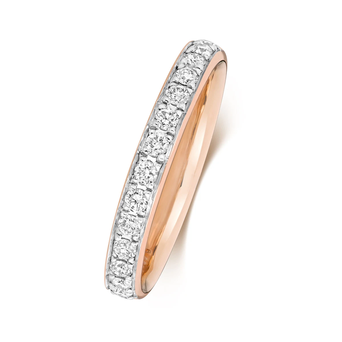 Anillo De Eternidad A La Mitad De Diamantes Para Dama De Oro Rosa De 9 Quilates