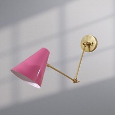 1950's Mid Century Handmade Brass Italian Diabolo Wall Sconce Light Fixture