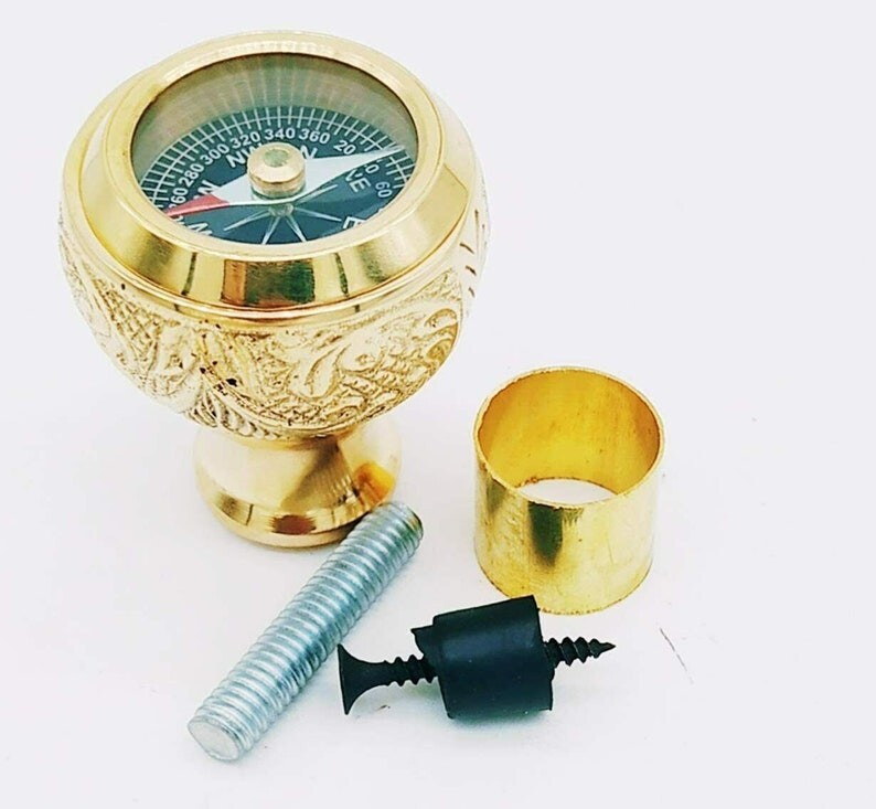 Solid Brass Compass Designer Head Handle Only For… - image 2