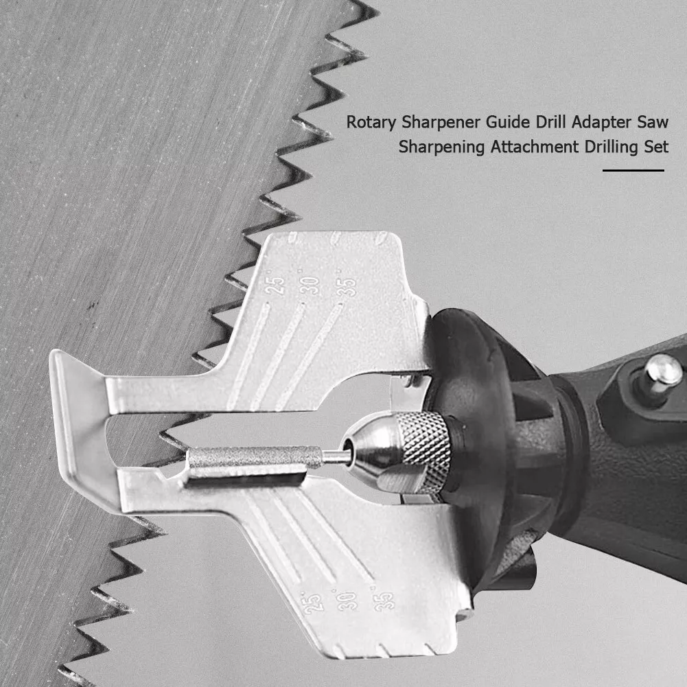 Sharpener Guide Attachment Kit Drill Adapter for Sharpening Lawn