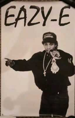 Easy E Poster NWA Raiders Hat B&W US 2006 OOP RARE HTF MINT Rap