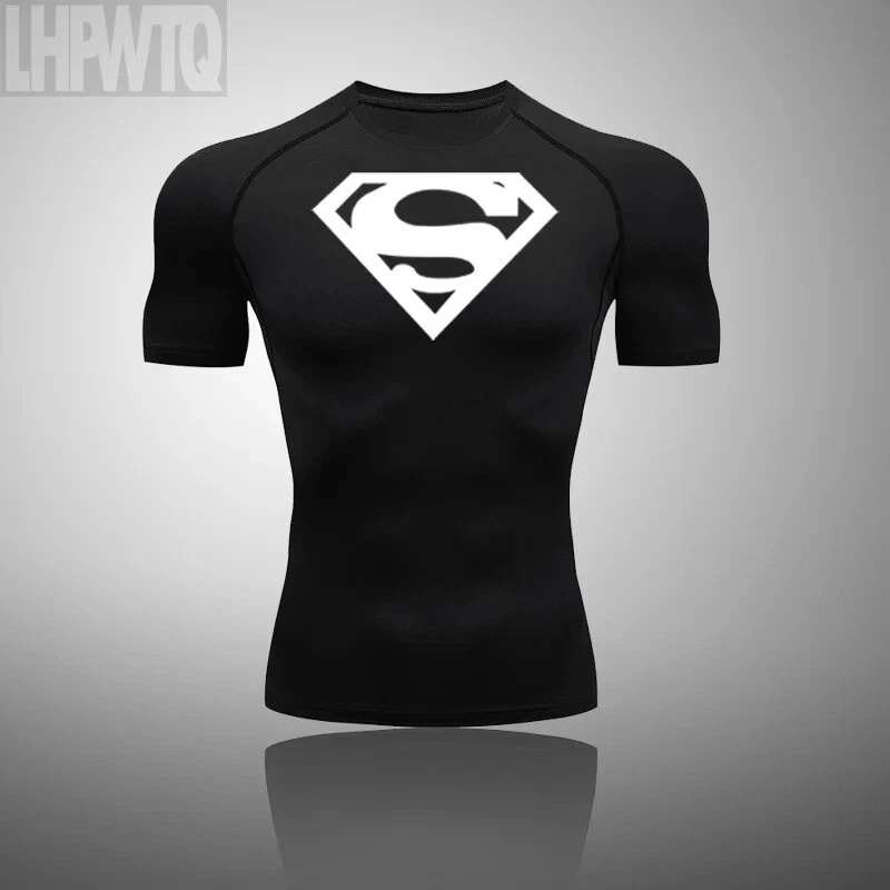 NEW Superman Men Compression T Shirt Quick Tight Set Men Exercise Training Suit