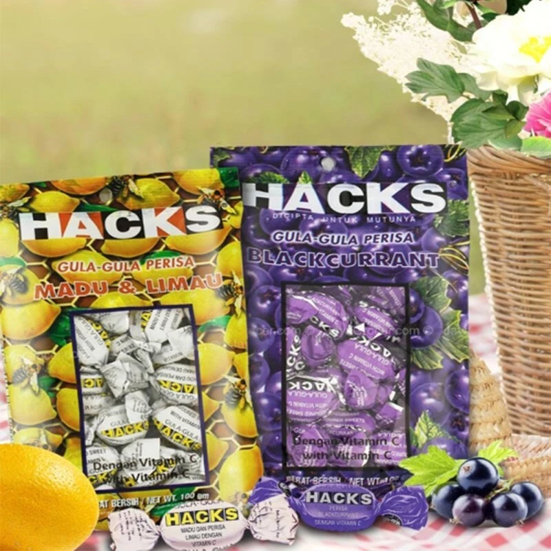 Hacks Flavoured Candy 100g × 3 Flavors (Original, Honey Lemon, Blackcurrant) Mix - Image 2 of 4