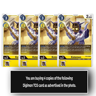 Kotemon Common BT5-034 C Digimon TCG Card Playset Yellow