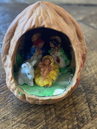 Vintage Mini Nativity Scene In A Nutshell (walnut) | eBay