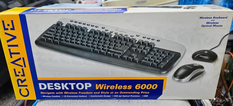 New! Creative Labs desktop Wireless keyboard optical mouse 6000 -Sealed- - Image 2 of 4