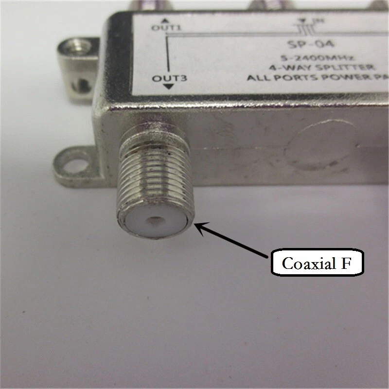 1PC 6 Way TV Splitter 5-2400 MHz Coax Cable Adapter For RG59 RG6 HDTV Satellite - Image 4 of 4