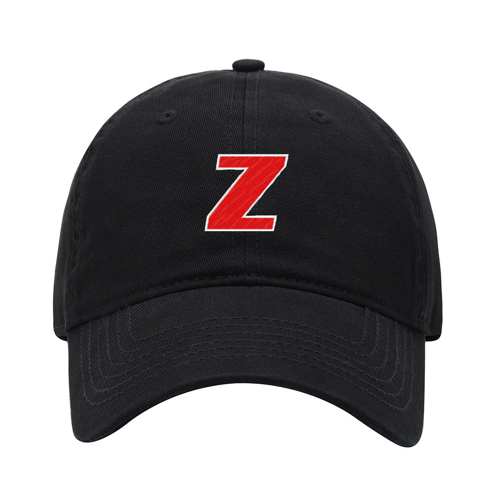Men's Washed Cotton Baseball Cap with Embroidered Letter Z Design-image