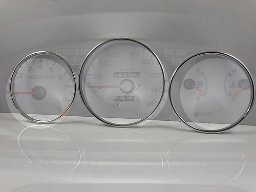 For Honda Civic 1991-1995 Aluminium Polished Chrome Dial Rings Set Of 3 New - Picture 3 of 10