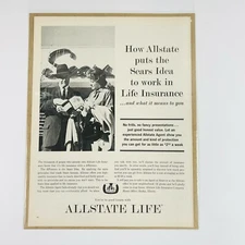 Allstate Life Insurance Sears Idea Couple Looking At Brochure - 1962 Print Ad