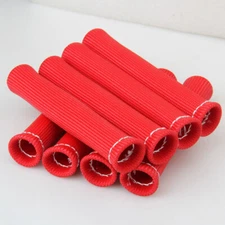 8Pc Red Spark Plug Wire Boots Heat Shield Protector Sleeve Socks Cover Set 2500°