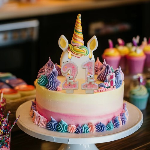 3D Number Birthday Candle Pink Glitter Unicorn Cake Decorating Party Anniversary - Picture 5 of 44