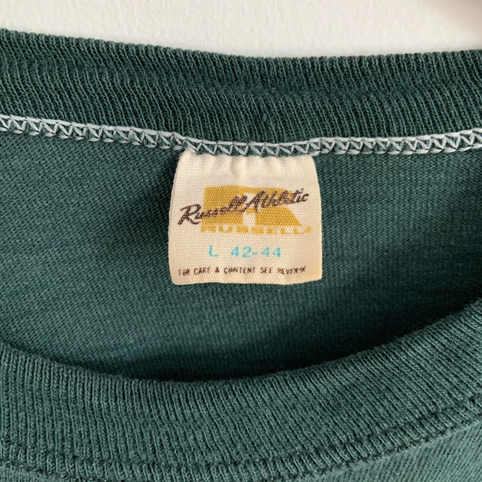 Vintage 70s Virginia Army National Guard T Shirt Large Russell Athletic Gold Tag - Image 4 of 4