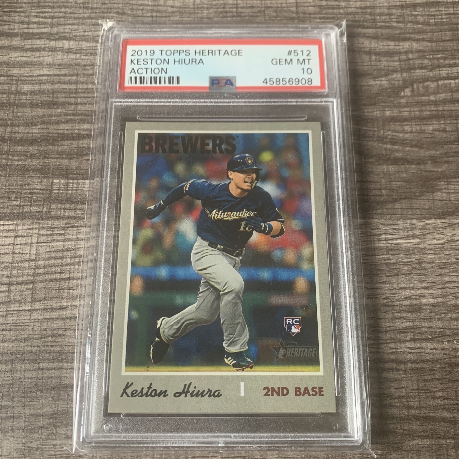 KESTON HIURA 2019 Topps Heritage Action Variation SP Rookie Card RC #512 PSA 10