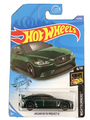 Hot Wheels 2020 HW Nightburnerz Green Jaguar XE SV Project 8