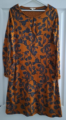 WHITE STUFF Size 16 Rust Orange Floral 3/4 Sleeve Tunic Dress VGC | eBay