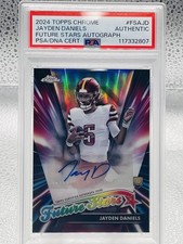 JAYDEN DANIELS - 2024 Topps Chrome RC Future Stars AUTO PSA  AUTH - COMMANDERS
