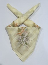 WOMEN HANDKERCHIEF CHRISTIAN DIOR Floral Yellow BANDANA COTTON POCKET SQUARE 19  