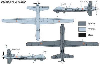 Miniwing-Plastic Mini 376 1:144 General Atomics MQ-9 REAPER - Block 5 / SASF